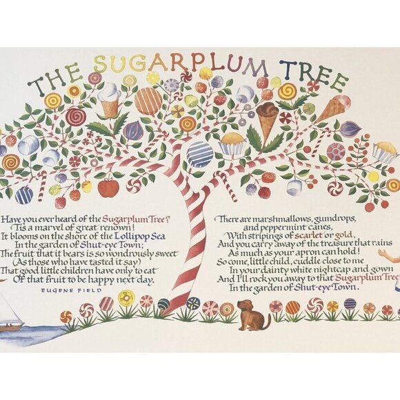 20x15 Children's Nursery Calligraphy Art THE SUGARPLUM TREE by RACHEL JOY COLVIN - Picture 2 of 2